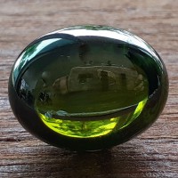 KG-112 Gorgeous color !! Olive Green Oval NAGA EYE or Manee Naga, eye of Naga Thai-Laos fetish talisman Cave Crystal Magic super Power Amulet